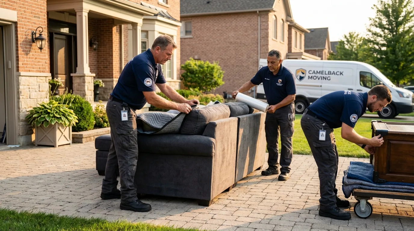 Large estate moving crew wrapping furniture in Reynoldsville, PA