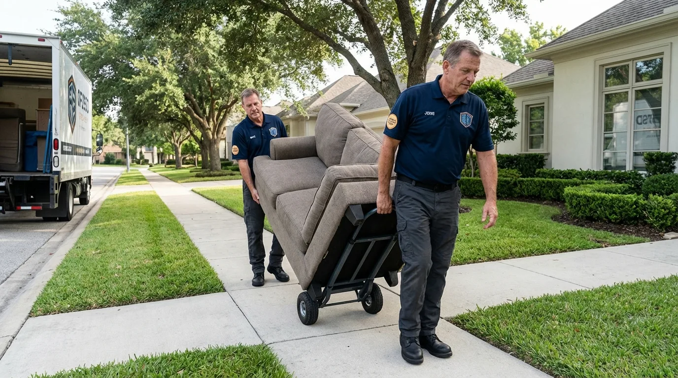 Local residential moving crew loading furniture in Reynoldsville, PA